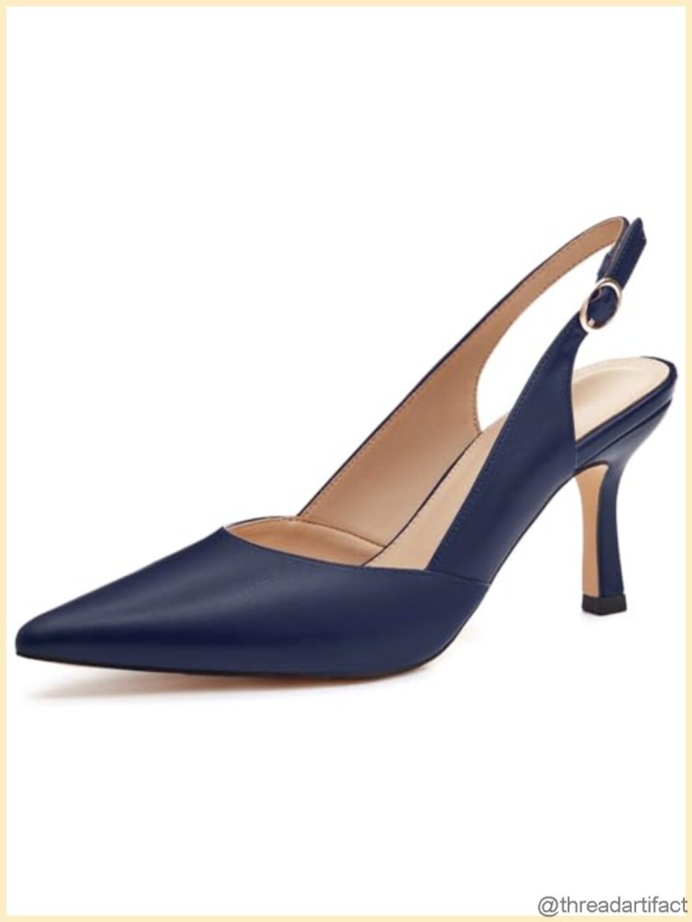 Coutgo Women's Slingback Kitten Heels Closed Pointed Toe Wedding Party Pumps